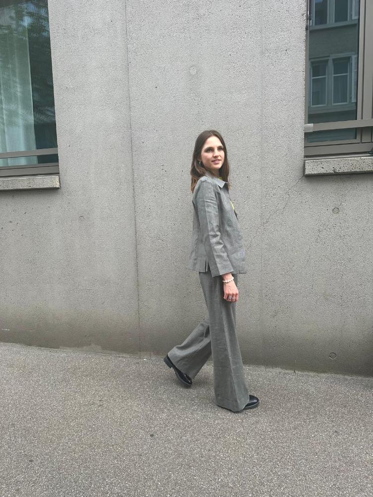 O72 Blusenjacke Nuria in Baumwolle und Leinen - 1